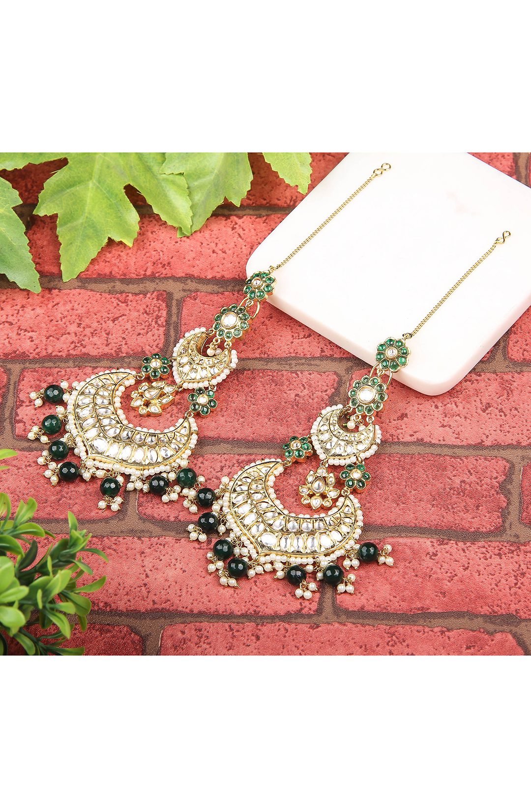 Moissanite Chandelier Earrings with Green Accents - Auraa Trends - Chandelier Earrings - chandelier earrings Earring
