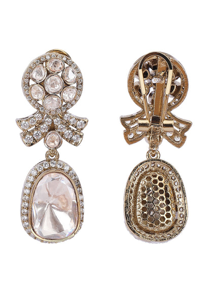 Moissanite Drop Earrings with Sparkling Stones - Auraa Trends - Drop - drop drop earrings Earrings
