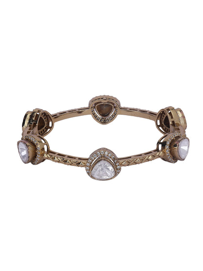 Moissanite Gold - Tone Bracelet Set - Auraa Trends - Bracelet - # - Auraa Trends - Moissanite Gold - Tone Bracelet Set