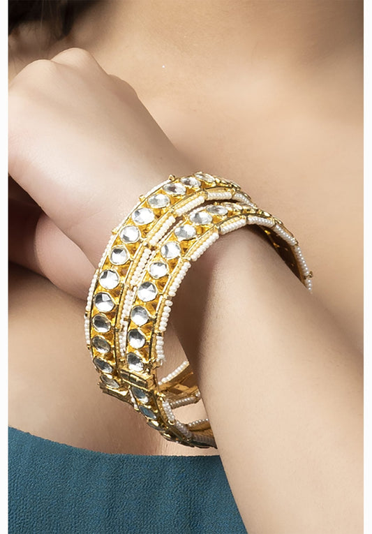 Moissanite Gold - Tone Bracelet Set For Women - Auraa Trends - Bracelet - Moissanite Gold - Tone Bracelet Set For Women