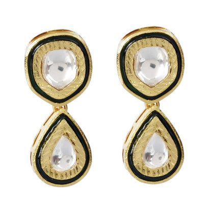 Moissanite Kundan Necklace & Earring Set - Auraa Trends - Necklaces - Auraa Trends - Moissanite Kundan Necklace & Earring Set
