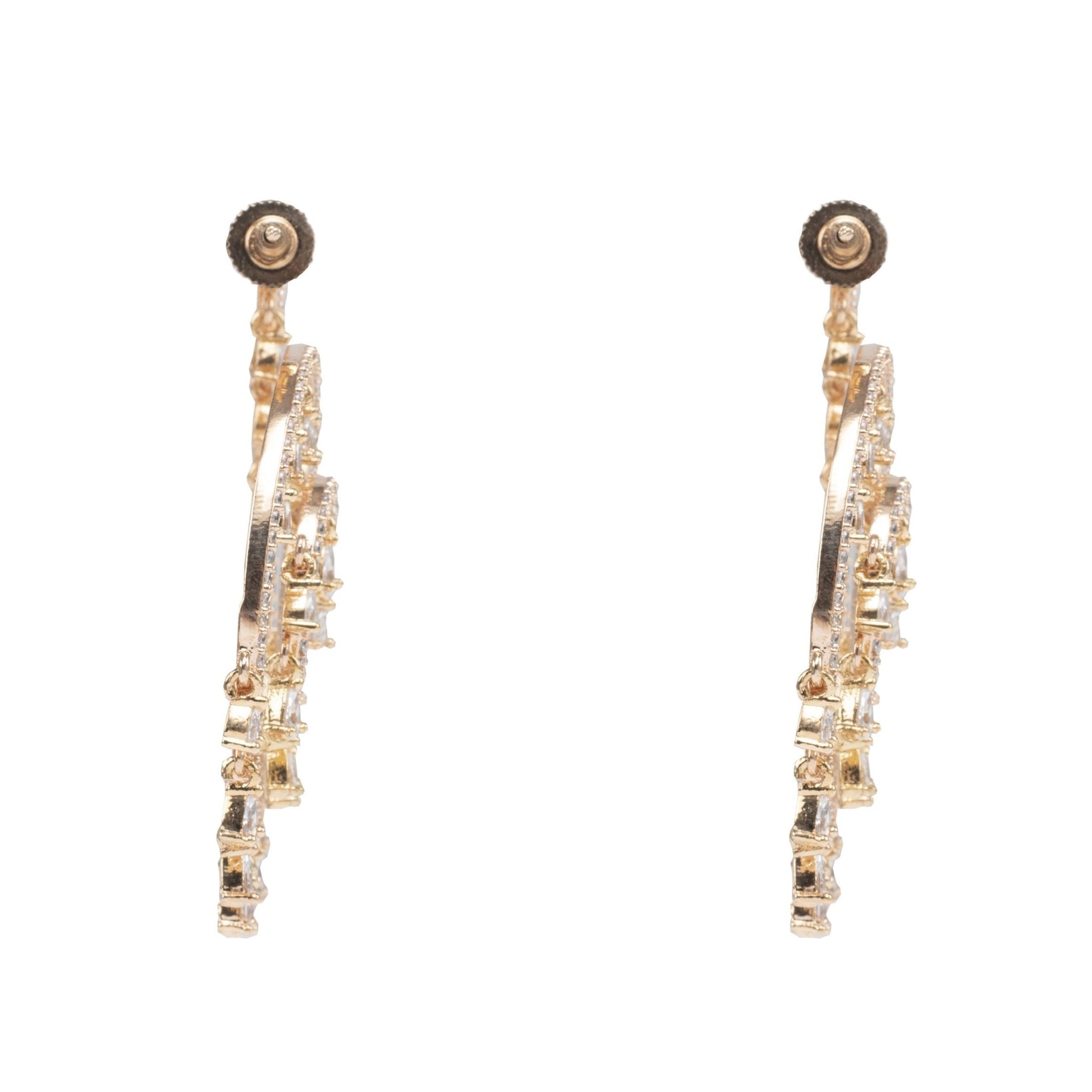 Moissanite Spiral Chandelier Earrings - Auraa Trends - Chandelier Earrings - # - Auraa Trends - Precious Spiral Earrings