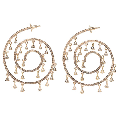 Moissanite Spiral Chandelier Earrings - Auraa Trends - Chandelier Earrings - # - Auraa Trends - Precious Spiral Earrings