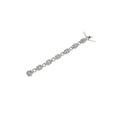 Moissanite Tennis Bracelet in Silver Finish - Auraa Trends - Bracelet - Moissanite Tennis Bracelet in Silver Finish