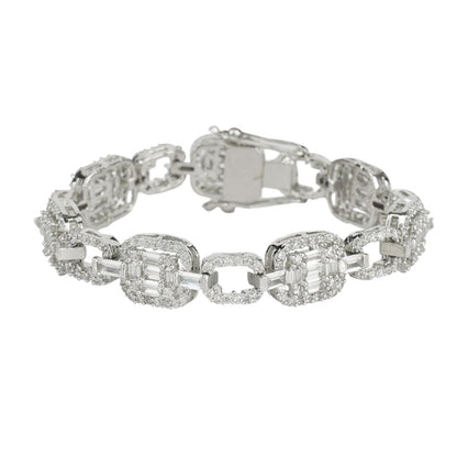 Moissanite Tennis Bracelet in Silver Finish - Auraa Trends - Bracelet - Moissanite Tennis Bracelet in Silver Finish