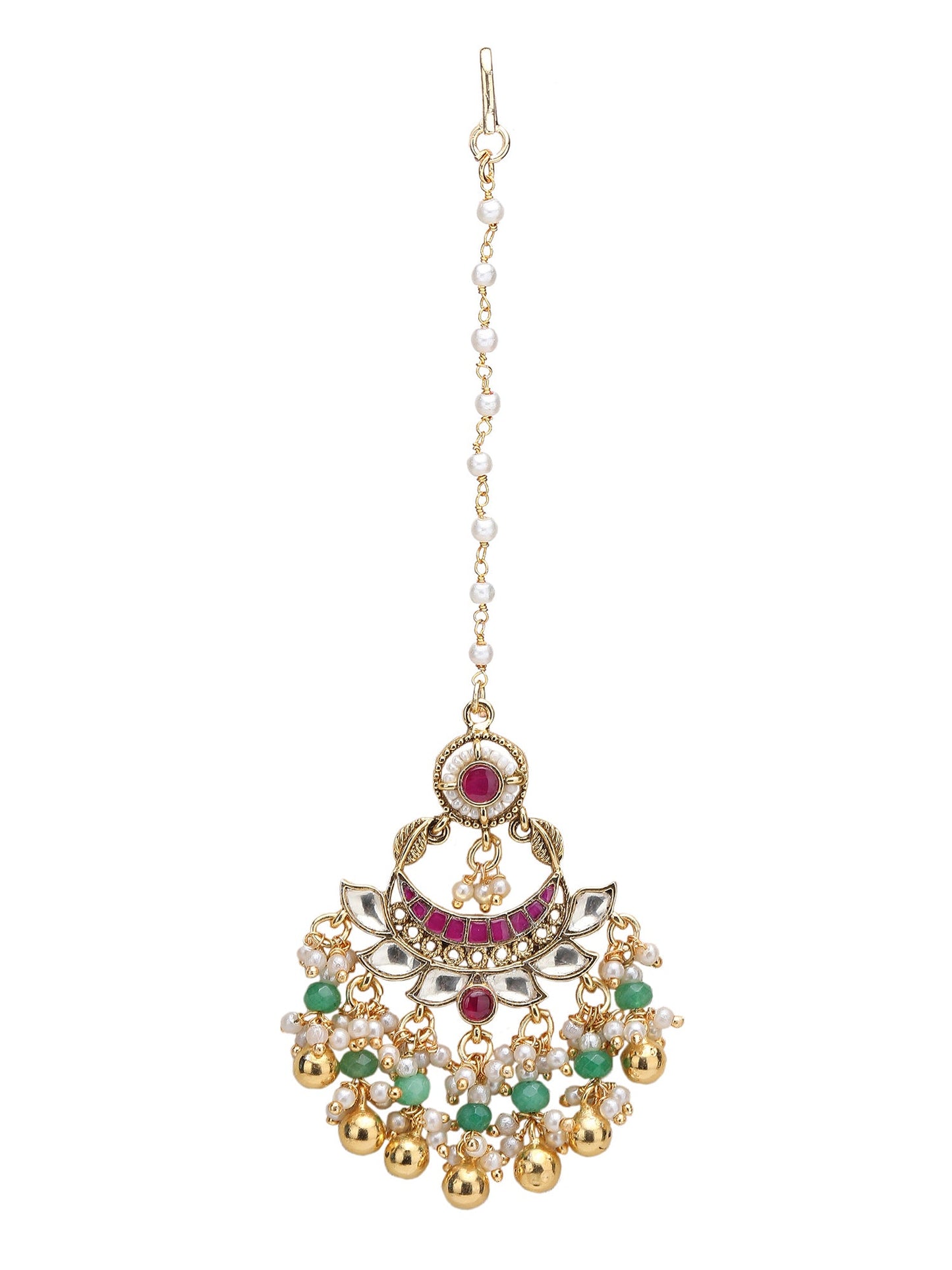 Multicolor Temple Crystal Necklace Set for Women - Auraa Trends - Necklace Set - Multicolor Temple Crystal Necklace Set