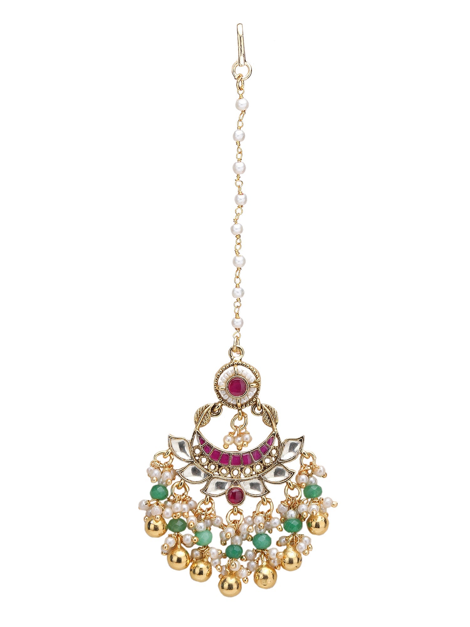 Multicolor Temple Crystal Necklace Set for Women - Auraa Trends - Necklace Set - Multicolor Temple Crystal Necklace Set