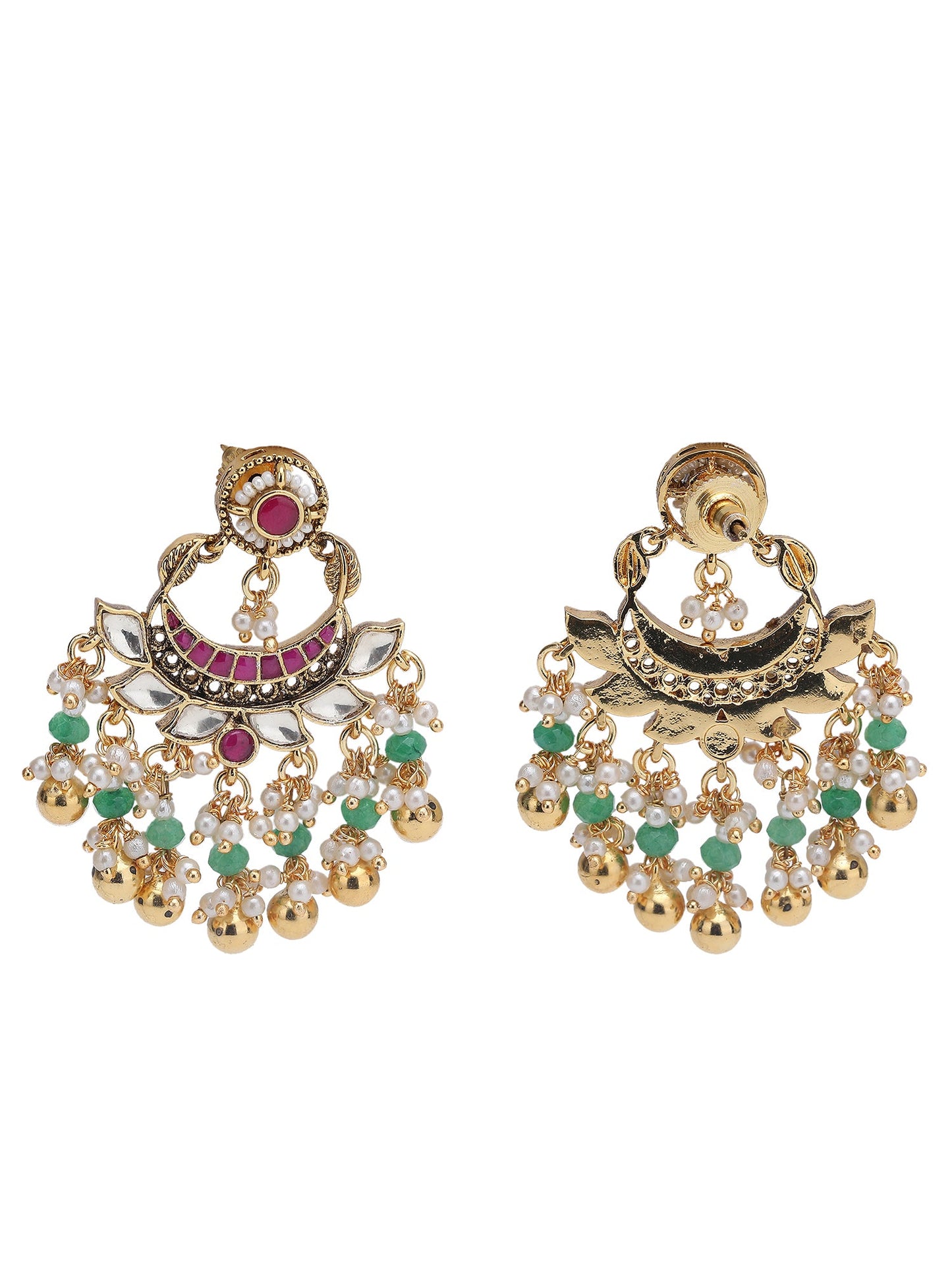 Multicolor Temple Crystal Necklace Set for Women - Auraa Trends - Necklace Set - Multicolor Temple Crystal Necklace Set