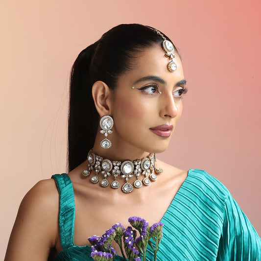 necklace set for women
auraa Trends
moissanite polki jewellery set
moissanite polki price
