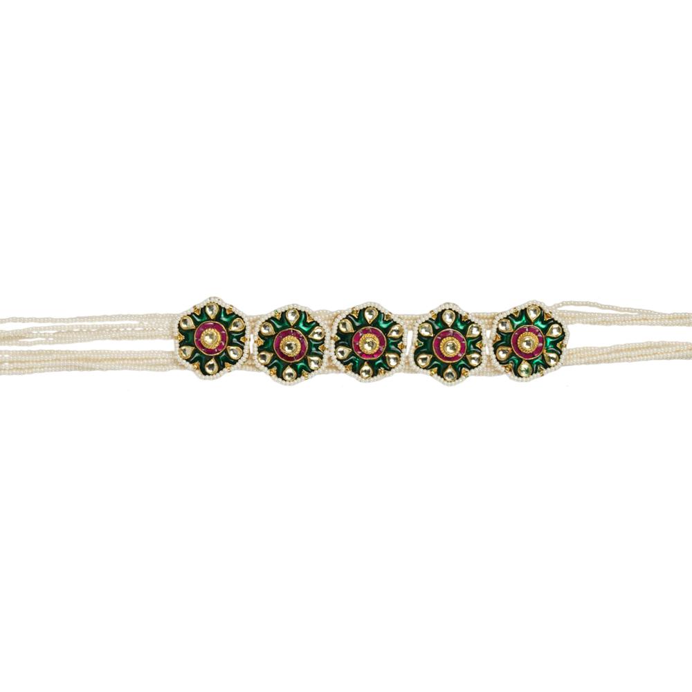 Noble Gold Plated Kundan Mathapatti - Auraa Trends - Mathapati - # - Auraa Trends - Noble Gold Plated Kundan Head Band