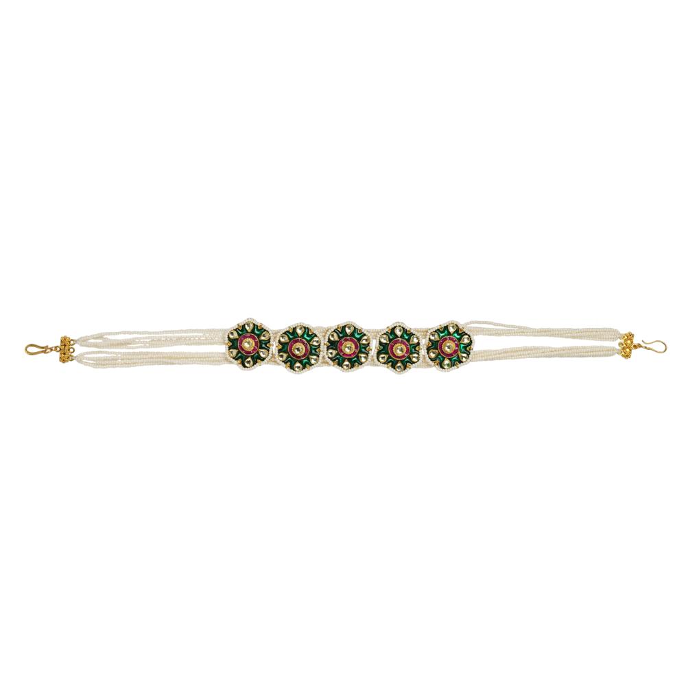 Noble Gold Plated Kundan Mathapatti - Auraa Trends - Mathapati - # - Auraa Trends - Noble Gold Plated Kundan Head Band