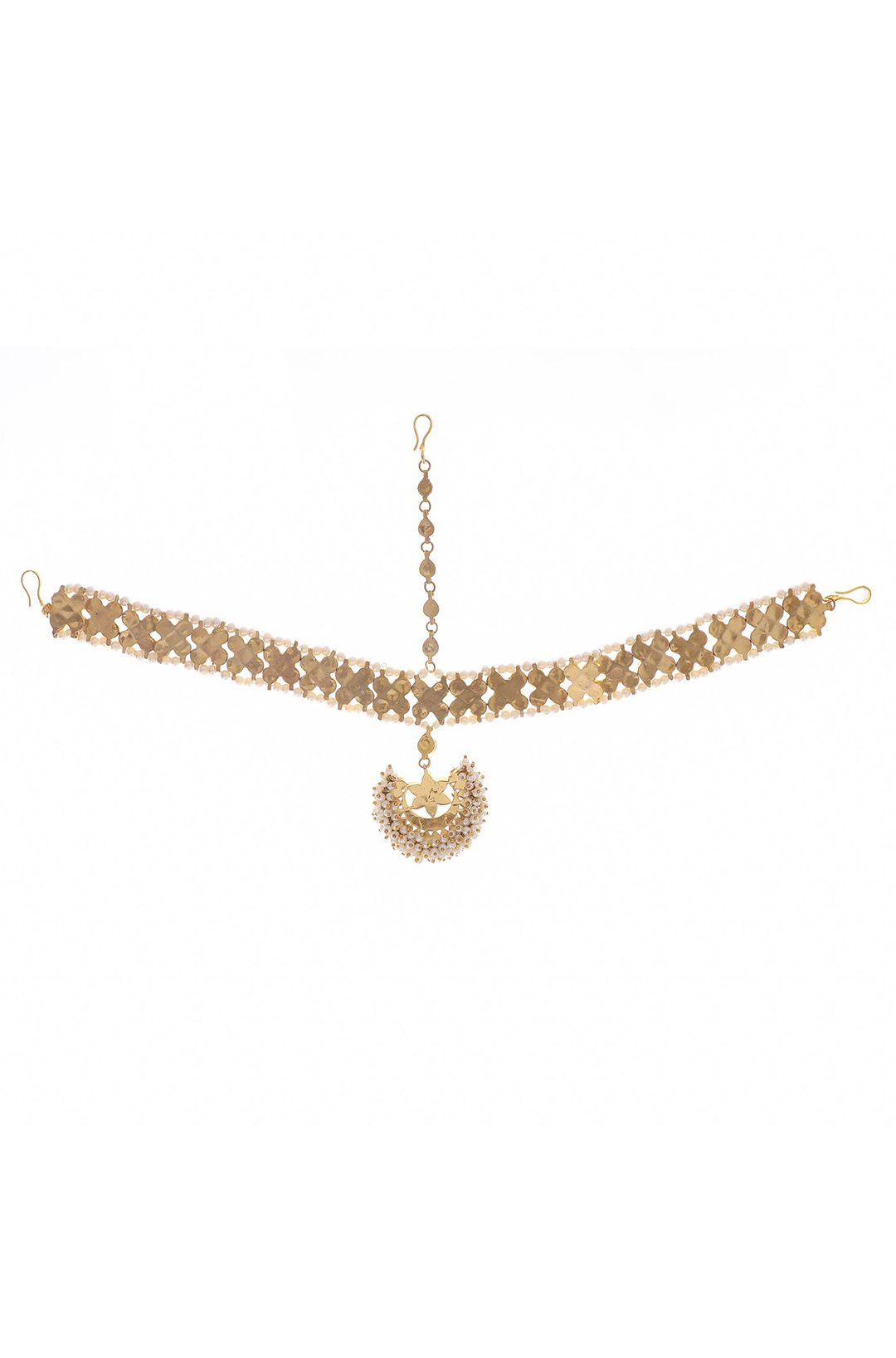 Noble Gold Plated Kundan Mathapatti - Auraa Trends - Mathapati - # - Auraa Trends - Noble Gold Plated Kundan Mathapatti
