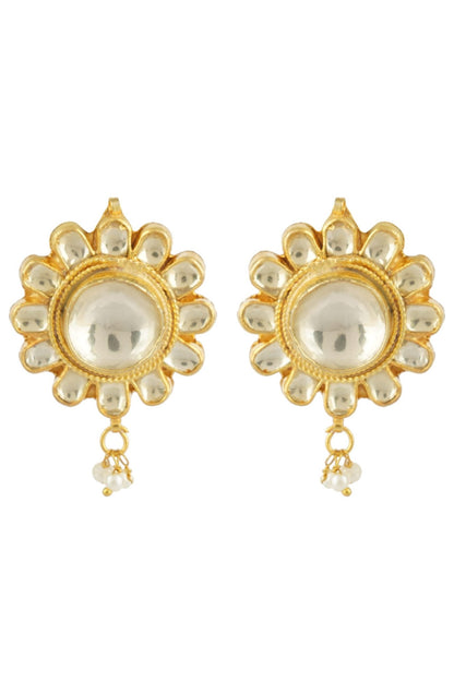 Noble Gold Plated Kundan Necklace Set - Auraa Trends - Necklaces - # - Auraa Trends - Noble Gold Plated Kundan Necklace Set