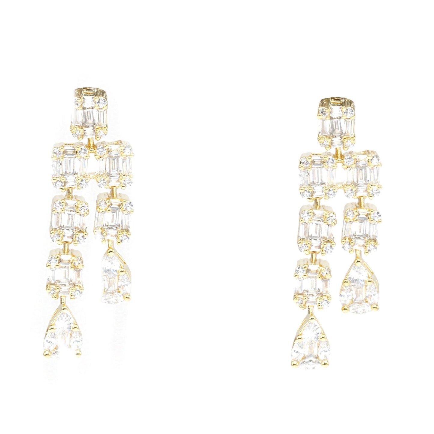 Opulent Diamonte 3 Strings Necklace Set - Auraa Trends - Necklace Set Auraa Trends - Opulent Diamonte 3 Strings Necklace Set