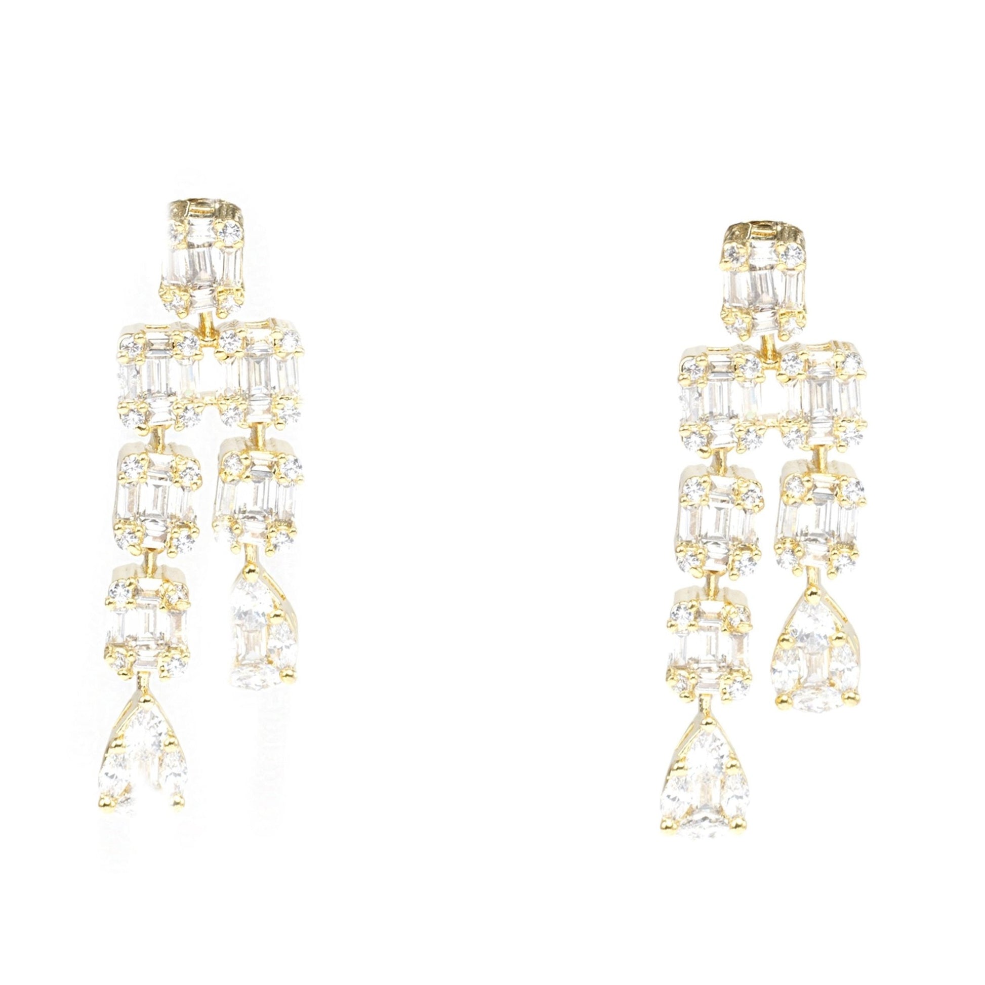 Opulent Diamonte 3 Strings Necklace Set - Auraa Trends - Necklace Set Auraa Trends - Opulent Diamonte 3 Strings Necklace Set