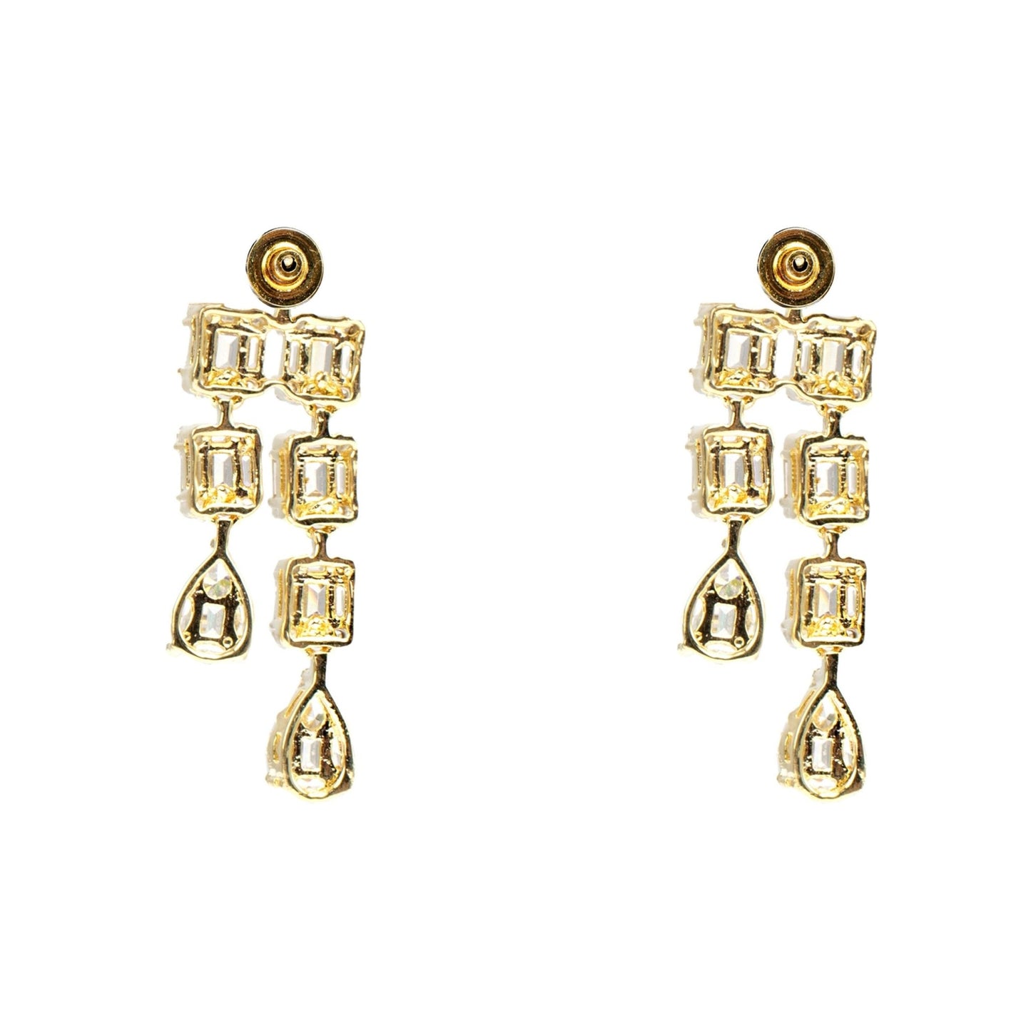 Opulent Diamonte 3 Strings Necklace Set - Auraa Trends - Necklace Set Auraa Trends - Opulent Diamonte 3 Strings Necklace Set
