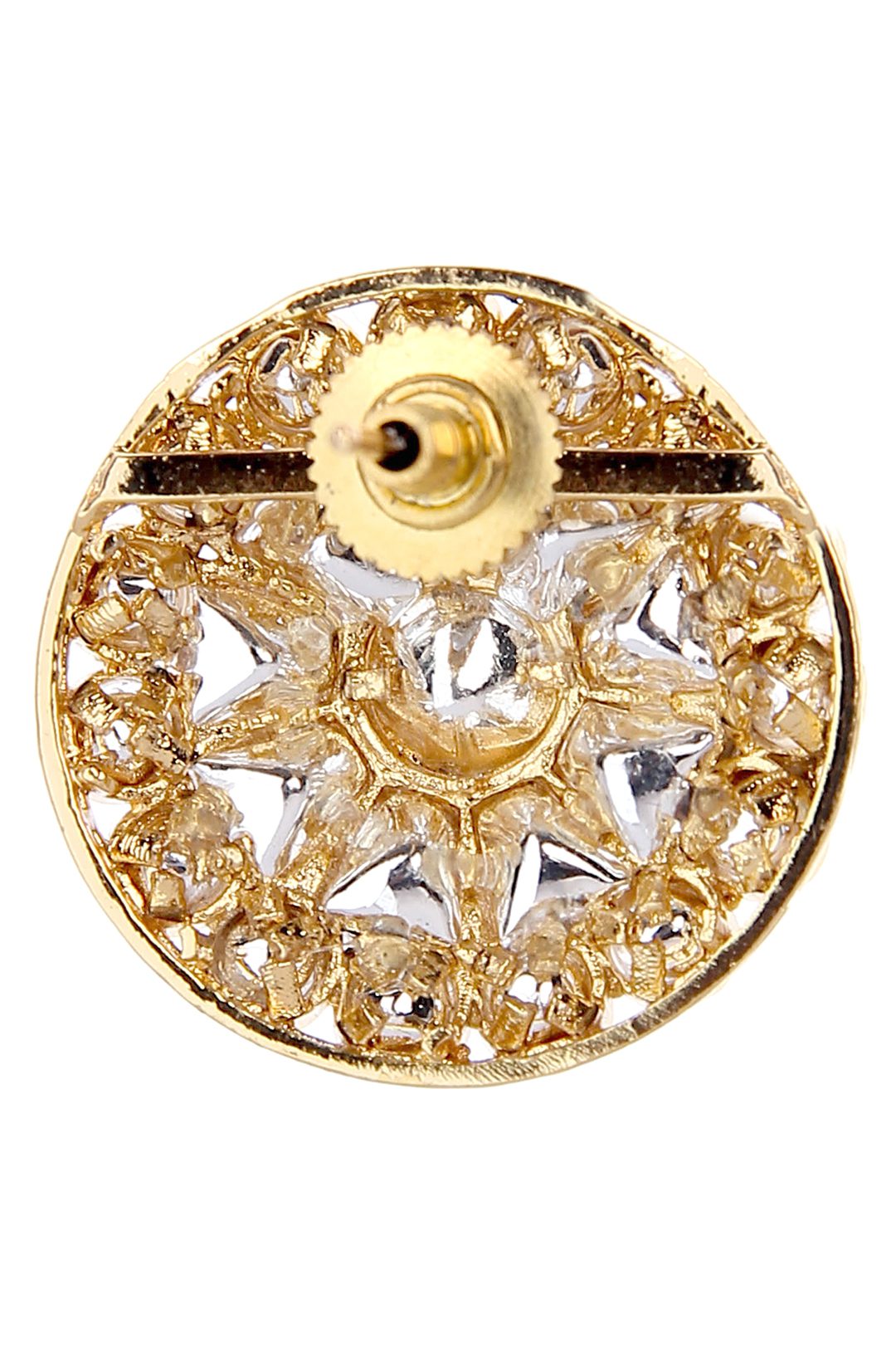 Precious Gold Plated Kundan Stud Earrings - Auraa Trends - Studs - # - Auraa Trends - Precious Gold Plated Kundan Stud Earrings