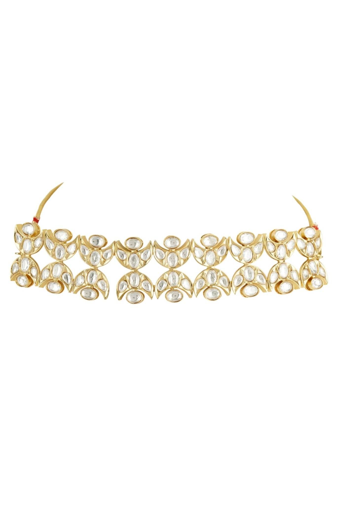 Prestigious Gold Plated Kundan Choker Necklace Set - Auraa Trends