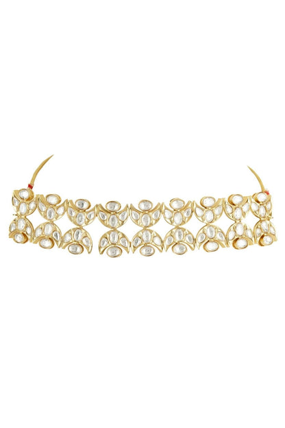 Prestigious Gold Plated Kundan Choker Necklace Set - Auraa Trends