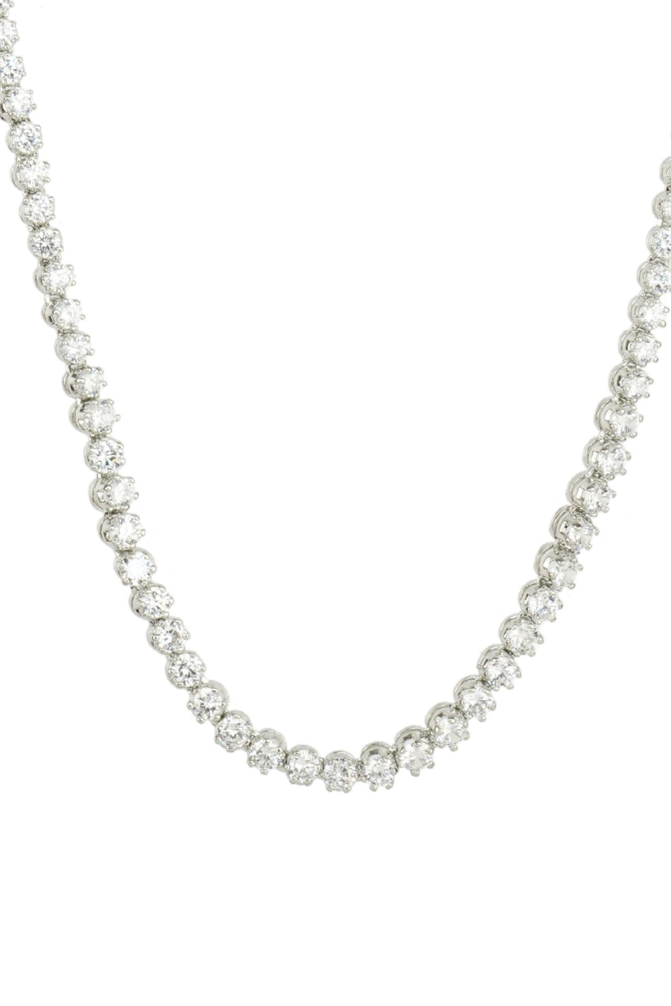 Pristine Rhodium Finish Diamond Necklace set - Auraa Trends - AD - Auraa Trends - diamond necklace set Best price in india