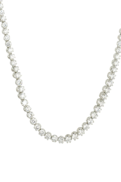 Pristine Rhodium Finish Diamond Necklace set - Auraa Trends - AD - Auraa Trends - diamond necklace set Best price in india