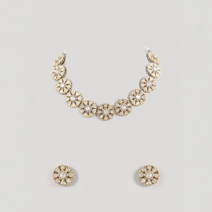 Beautiful Crystal Floral Jewelry Set for Women   Necklace and Earrings Choker