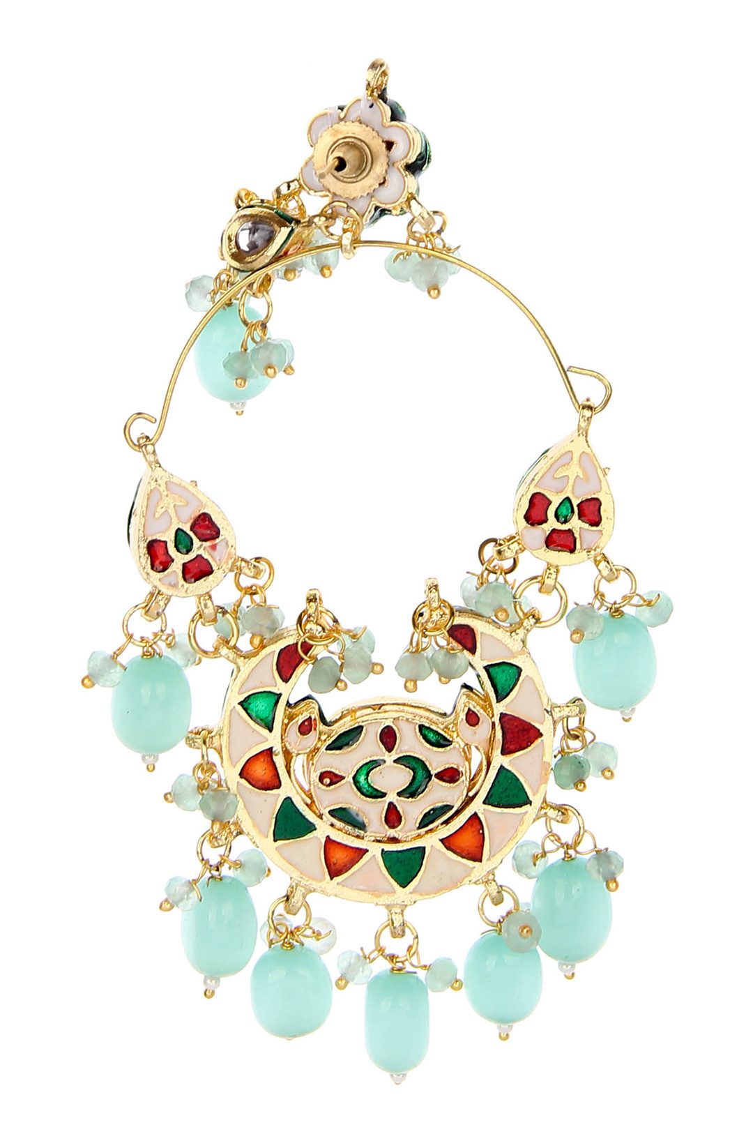 Regal Gold Plated Kundan Chandelier Earrings - Auraa Trends - Chandelier Earrings - Regal Gold Plated Kundan Chandelier