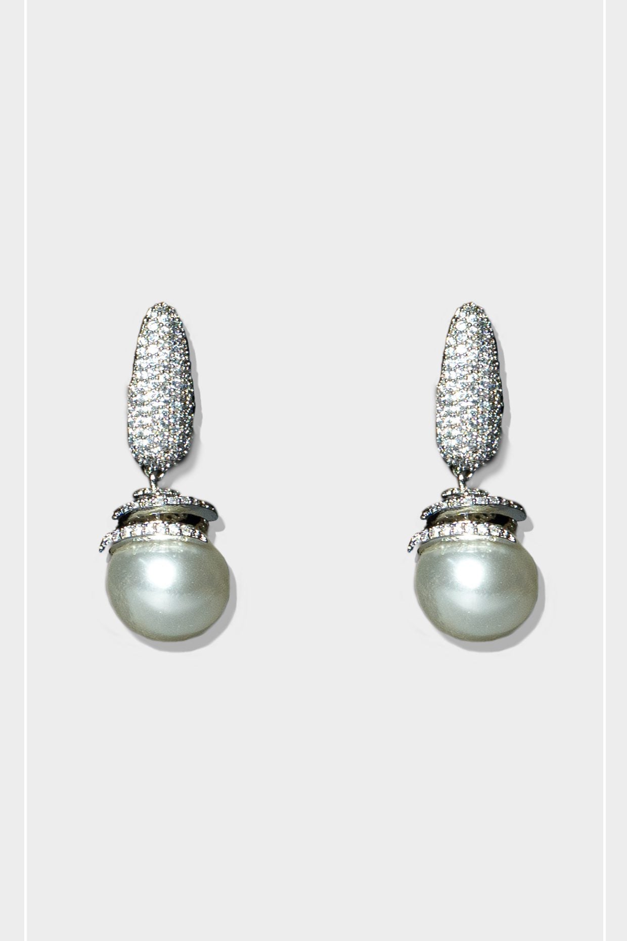 Rhodium Finish Diamond Drop Earrings - Auraa Trends - Drop - # - Auraa Trends - Rhodium Finish Diamond Drop Earrings