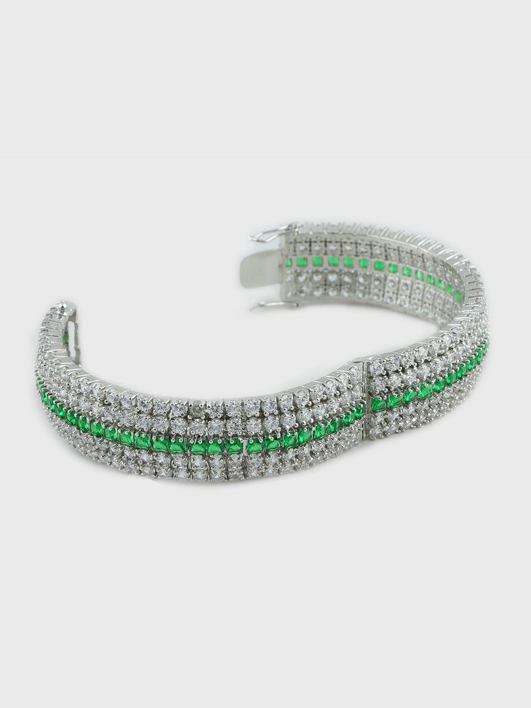 Rhodium - Plated American Diamond Bracelet - Auraa Trends - Bracelet - Rhodium - Plated American Diamond Bracelet