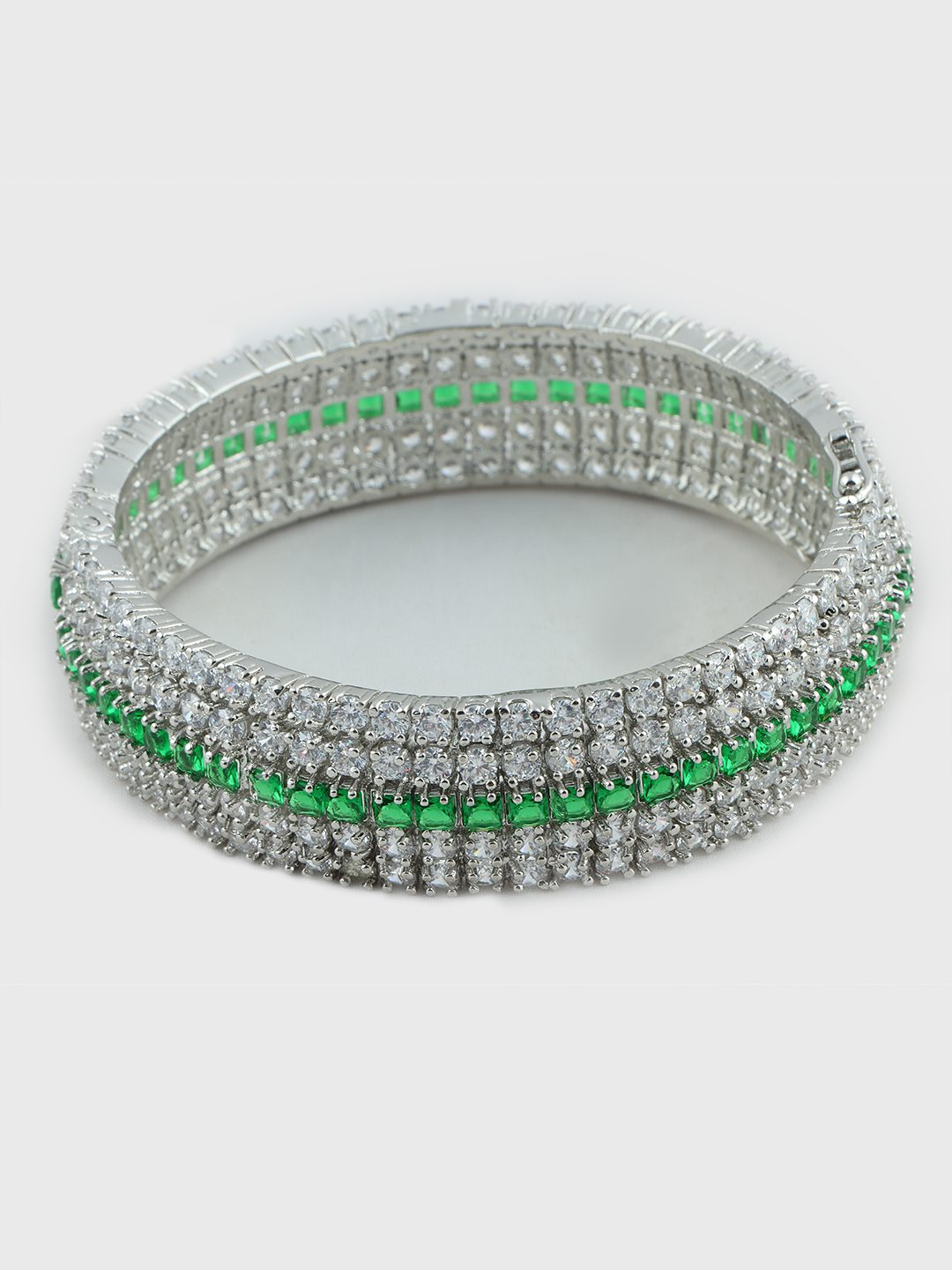 Rhodium - Plated American Diamond Bracelet - Auraa Trends - Bracelet - Rhodium - Plated American Diamond Bracelet