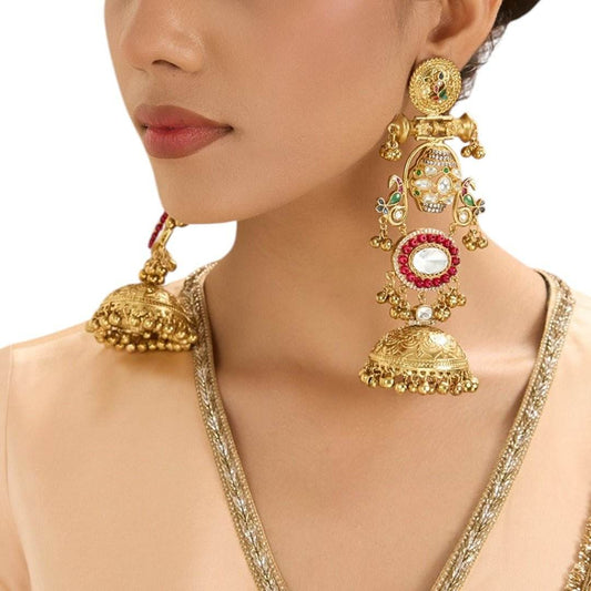 Royal Heritage Temple Jhumka Earrings - Auraa Trends