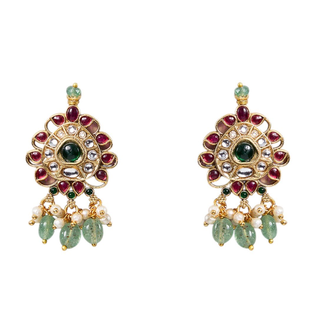 Royal Peacock - Inspired Kundan Choker Necklace Set - Auraa Trends - Choker - # - Auraa Trends - Royal Peacock - Inspired Kundan Choker Necklace Set