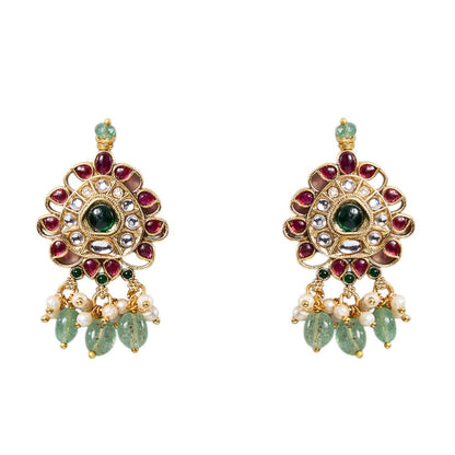 Royal Peacock - Inspired Kundan Choker Necklace Set - Auraa Trends - Choker - # - Auraa Trends - Royal Peacock - Inspired Kundan Choker Necklace Set