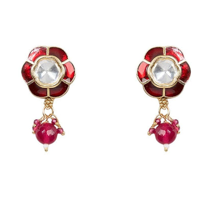 Ruby Elegance Antique Gold Choker Necklace Set - Auraa Trends