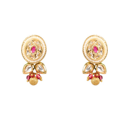 Simple Indian Wedding Bridal Jewelry Set with Kundan and Pearl Work - Auraa Trends - Choker - Simple Indian Wedding Bridal