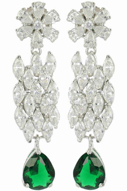 Sophisticated Rhodium Finish Diamond Choker set - Auraa Trends - Necklaces - Sophisticated Rhodium Finish Diamond Choker set