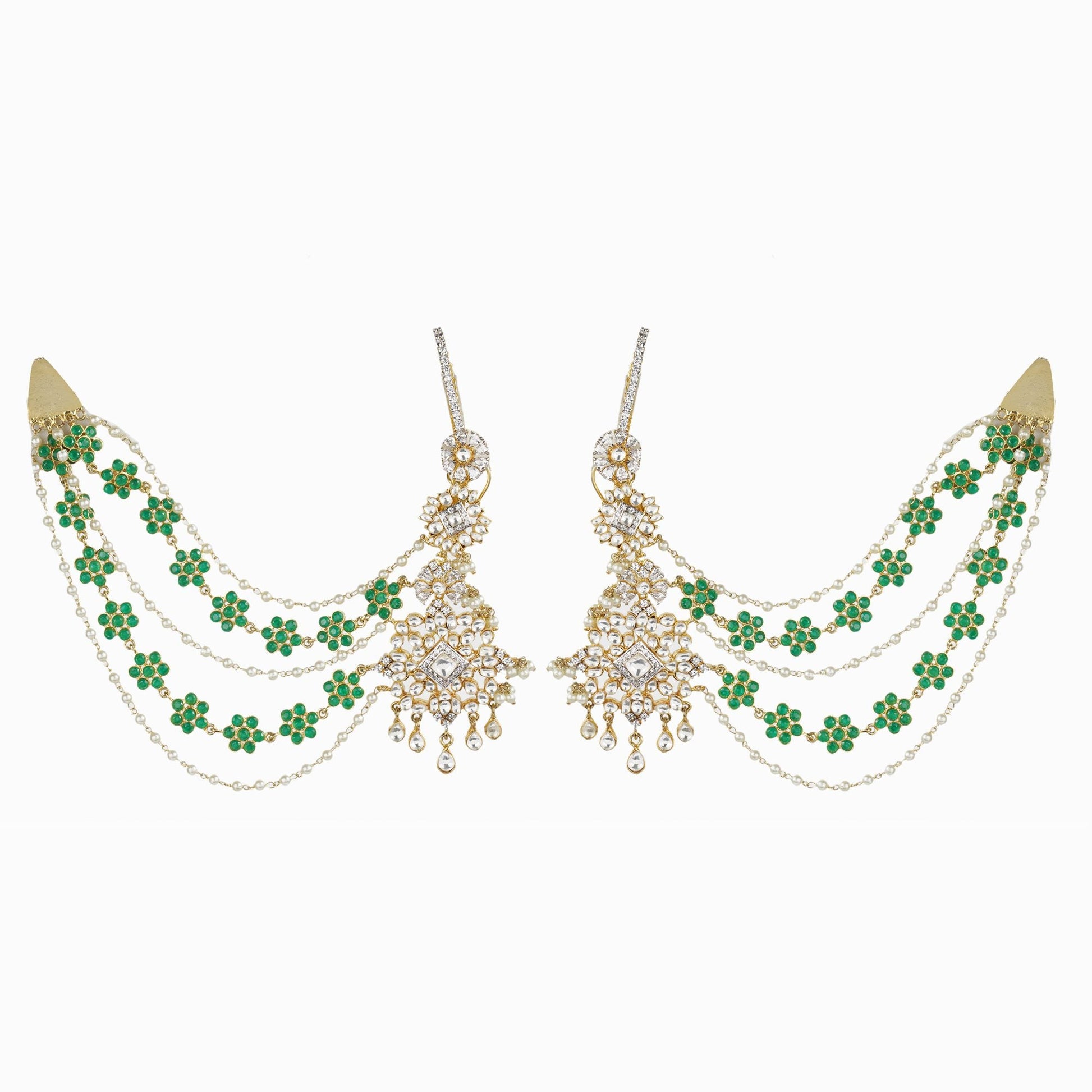 Statement Earrings with Kaan Chain - Auraa Trends - Earrings with Kaan Chain - # - Auraa Trends - Statement Earrings with Kaan Chain