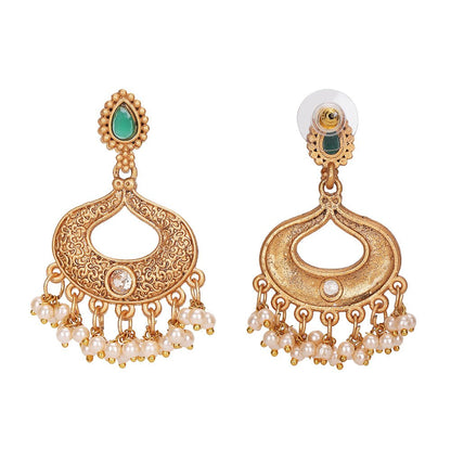Stone Studded & Beaded Jewellery Set - Auraa Trends - Necklace Set - # - Auraa Trends - Stone Studded & Beaded Jewellery Set