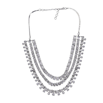 Timeless Multi - Layer Diamond Necklace Set - Auraa Trends - Necklace Set - Timeless Multi - Layer Diamond Necklace Set