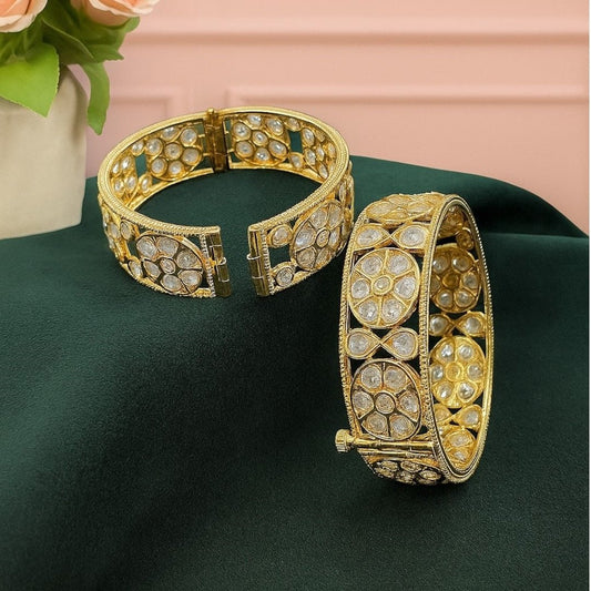 Traditional Antique Finish Bridal Kada Set - Auraa Trends - Bangles -  - Auraa Trends - Traditional Antique Finish Bridal Kada Set