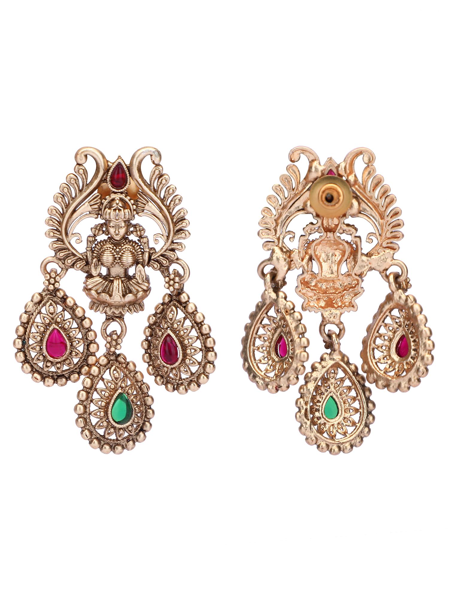 Traditional Brown Kundan Necklace Set - Auraa Trends - Necklaces - # - Auraa Trends - Traditional Brown Kundan Necklace Set