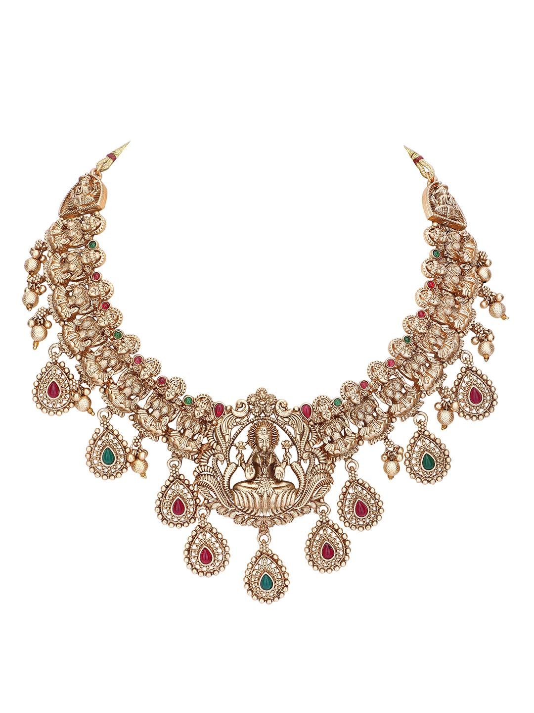 Traditional Brown Kundan Necklace Set - Auraa Trends - Necklaces - # - Auraa Trends - Traditional Brown Kundan Necklace Set