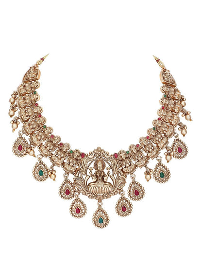 Traditional Brown Kundan Necklace Set - Auraa Trends - Necklaces - # - Auraa Trends - Traditional Brown Kundan Necklace Set