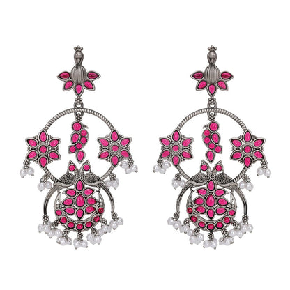 Traditional Silver - Plated Chandelier Earrings - Auraa Trends - Chandelier Earrings - Traditional Silver - Plated Chandelier