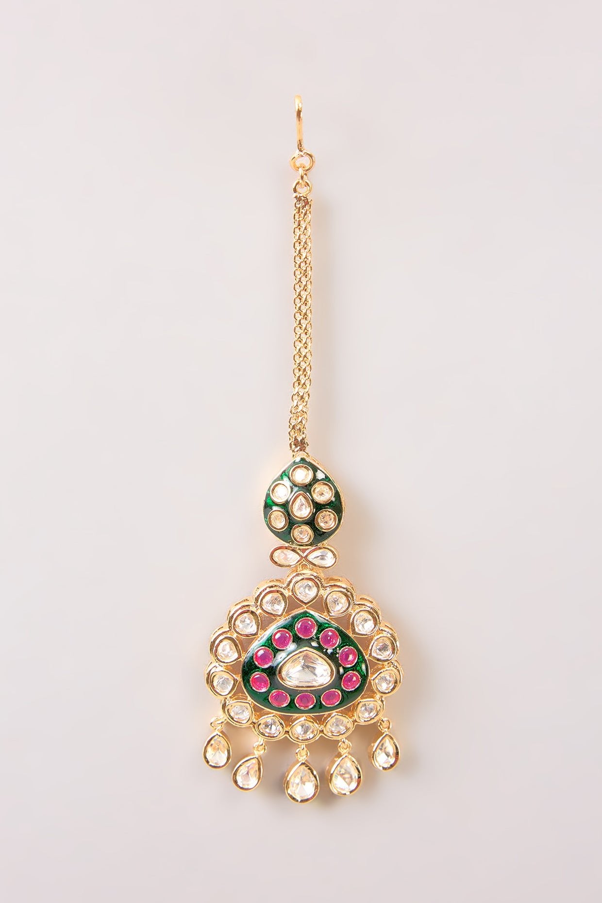 Two - Tone Finish Multi - Colored Stone Necklace Set - Auraa Trends - Necklace - # - Auraa Trends - Two - Tone Finish Multi - Colored Stone Necklace Set