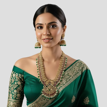 Antique Gold-Plated Temple Necklace Set for Women