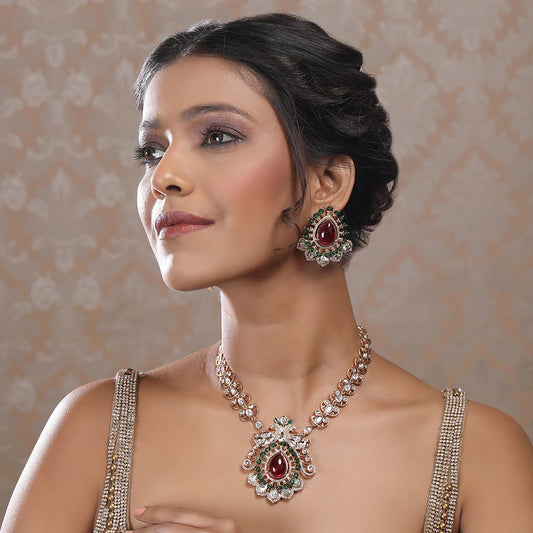 Vintage Necklace Earring Set - Auraa Trends - Necklace Set - # - Auraa Trends - Vintage Necklace Earring Set